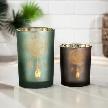 Svícen Gilde Skleněný svícen Lapač snů, zelený, malý 493521