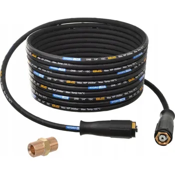 Vysokotlaký čistič Hadice 15m DN6 250 BAR prodloužení pro myčky KARCHER HD HDS ocelový oplet M22x1,5
