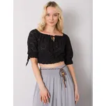Černý crop top s vázáním TW-TP-BI-25455.43-black Velikost: L