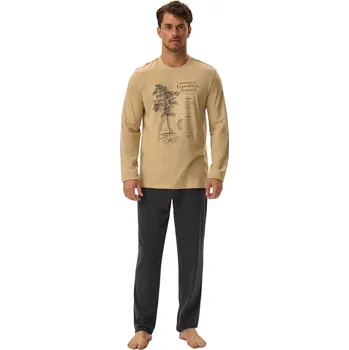Pánské oblečení Pyžamo pro muže Henderson - Jerry Béžová, Béžová XXL i41_9999953088_2:béžová_3:XXL_