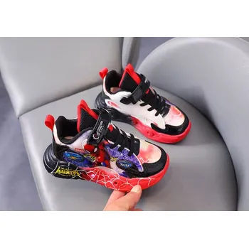 Dětská treková obuv Dětské kotníčkové tenisky Spiderman s LED světýlky Barva: Červená, Velikost EUR: 21