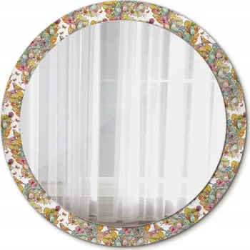 Zrcadlo Kulaté Zrcadlo na Zeď Pohádkové Květiny 90cm