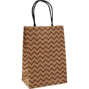 Dárková taška Papírová taška 22x27x11cm Eko, černý cik-cak