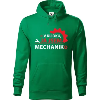 Pánská mikina Pánská mikina s potiskem Já jsem mechanik Velikost (muž): S, Vyberte barvu: Středně zelená