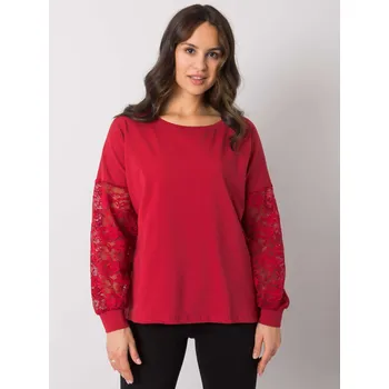 Dámské tričko Bordó dámské tričko s krajkovými rukávy RV-BZ-7342.03-bordo Velikost: S/M