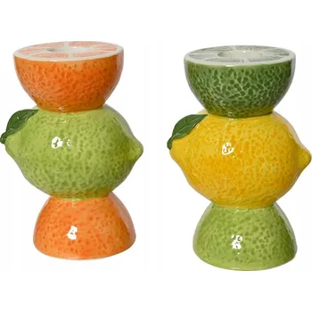 Svícen KERAMICKÝ SVÍCEN CITRUSY dekorativní JARO zelený 11 cm