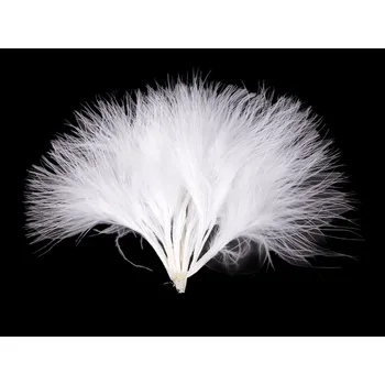 Peří marabu délka 5-12 cm - bílá
