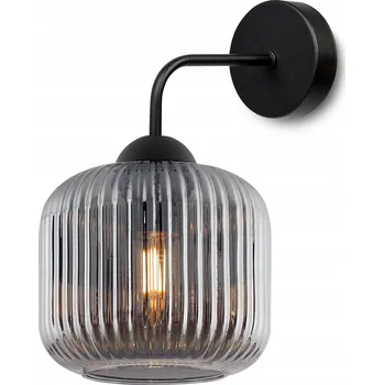 Nástěnné svítidlo NÁSTĚNNÁ LAMPA SVÍTIDLO GRAFITOVÁ ČERNÁ DO LOŽNICE OBÝVACÍHO POKOJE DRÁŽKOVANÁ