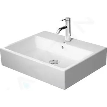 Umyvadlo Duravit Vero Air Umyvadlová mísa 60x47 cm, s přepadem, otvor pro baterii, WonderGliss, bílá, 23526000001