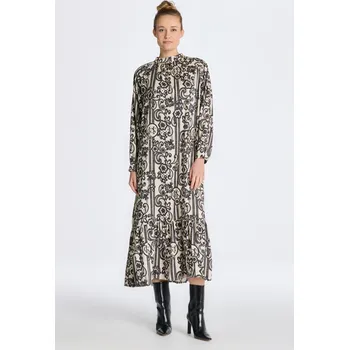 Dámské šaty ŠATY GANT REL LACE PRINT TURTLENECK DRESS LINEN