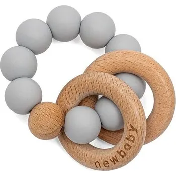 Dětské zboží New Baby Dětské silikonové kousátko s kuličkami šedé