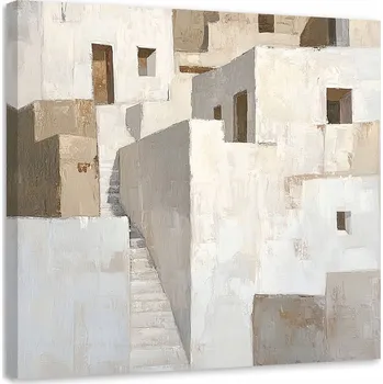 Obraz Obraz na plátně, Abstrakt Béžové budovy Architektura 60x60