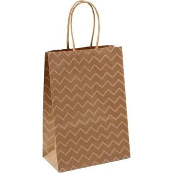 Dárková taška Papírová taška 15x21x8cm Eko, bílý cik-cak