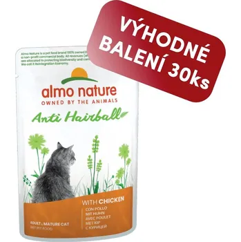 Krmivo pro kočku Almo Nature Holistic Anti-Hairball - Kuře 70g výhodné balení 30ks
