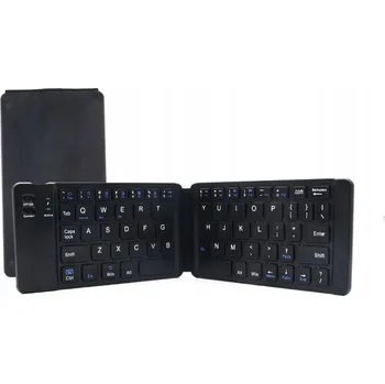 Klávesnice Skládací bezdrátová Bluetooth klávesnice nůžková QWERTY ČERNÁ