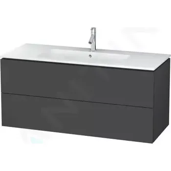 Koupelnový nábytek Duravit L-Cube Umyvadlová skříňka 55x122x48 cm, 2 zásuvky, grafit mat, LC624304949