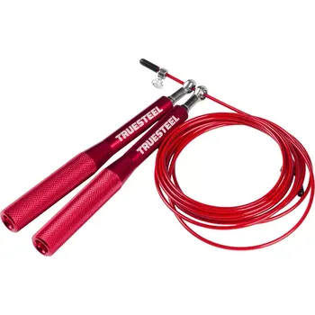 Švihadlo TRUESTEEL Hliníkové speed rope švihadlo - ergonomické madlo Červené