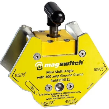 Příslušenství ke svářečce Magnetický úhelník zemnící Mini Multi Angle 300 A síla 67 kg Magswitch, 8100351