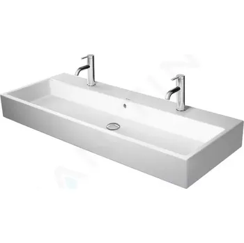 Umyvadlo Duravit Vero Air Dvojumyvadlo 120x47 cm, s přepadem, s otvory pro baterii, WonderGliss, bílá, 23501200241