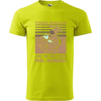 Pánské oblečení Pánské tričko s potiskem Můj pes Velikost: S, Barva trička: Limetková