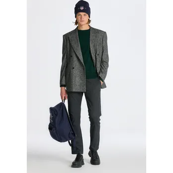 Pánské kalhoty KALHOTY GANT SLIM BRUSHED TWO TONE TWILL PANTS ANTRACIT MELANGE