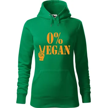 Pánská mikina Dámská mikina 0% vegan Velikost (žena): XL, Vyberte barvu: Středně zelená