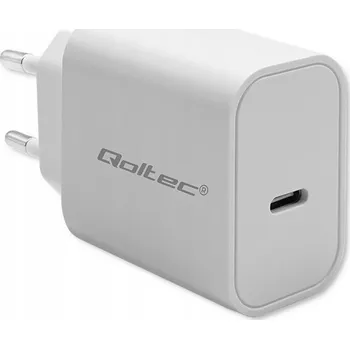 Qoltec Superrychlá nabíječka PD 20W 5-12V 1.67-3A USB typ C Bílá