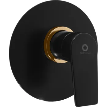 RAV Slezák - COLORADO - Sprchová baterie podomítková 1-cestná s tělesem, Černá matná/Zlatá CO183LCMATZ CO183LCMATZ