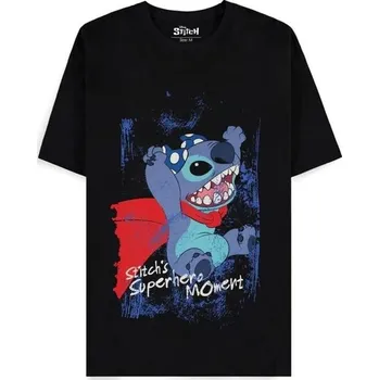 Pánské tričko Tričko Difuzed Lilo & Stitch - Superhero (černé) XL Černá