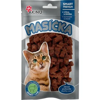 Krmivo pro kočku Akinu MASÍČKA Jehněčí kousky pamlsek pro kočky 50 g