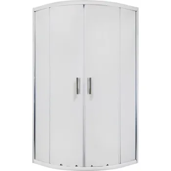 Novoterm Čtvrtkruhový sprchový kout NV-Malibu GL 80x80 chrom/textura - bez vaničky