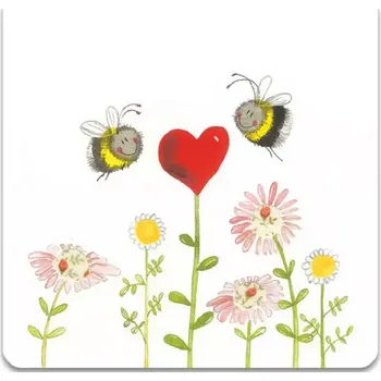 Podložka pod misku Podložka, podtácek Bees and Heart, Včelky od Alex Clark (Korková podložka včely, včelka, včela)