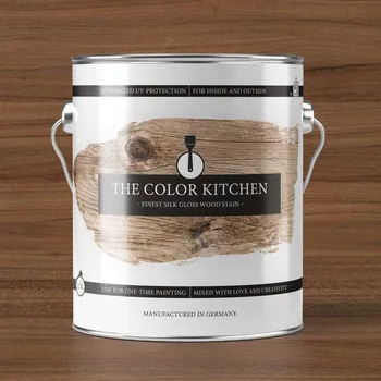 lazura A.S. Création | Ochranný nátěr na dřevo The Color Kitchen | lazura DD126431 | ořech | 2,5 l + Ekologický ochranný nátěr v odstínu OŘECH, bez obsahu rozpouštědel, ideální pro vnitřní i venkovní použití.