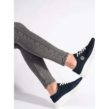 Dámské tenisky Tmavě modré kožené sneakersy na platformě GD-XF-108NA Velikost: 41