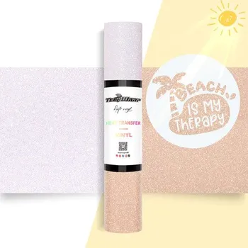 Samolepící dekorace TeckWrap Glitter UV Color Changing HTV - Champagne Gold Velikost: 25 x 30 cm