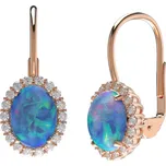 Couple, Půvabné náušnice Ophelia se syntetickými modrými opály a zirkony, růžové zlato, 585-52-3-0510.4C00.0.00.163.08
