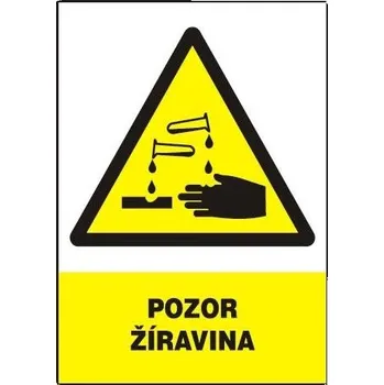 Pozor - žíravina 297x210mm - plast