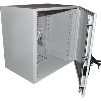 Rozvaděč Opticord 19" OCRACK venkovní rozvaděč IP55 12U-420mm plechové dveře 3-bodový zámek 9053
