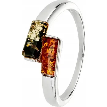 Prsten Stříbrný prstýnek baltský jantar , velikost 16