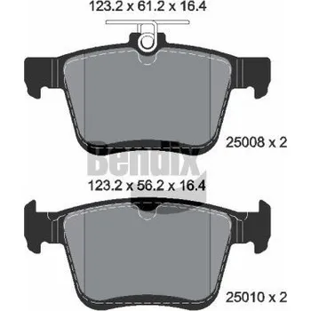 Brzdová destička Sada brzdových destiček, kotoučová brzda BENDIX Braking BPD1075