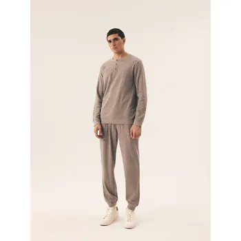 Dámské pyžamo NIGHTWEAR HENDERSON: POHODLNÁ BÉŽOVÁ KRAJKOVÁ HALENKA, XXL i556_65031_264_89