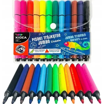 Fixy duhové mix Kidea sada pro děti v pouzdro v různých barvách, 12 ks