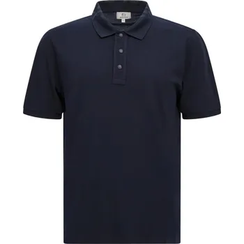 Pánská košile POLOKOŠILE WOOLRICH EMBOSSED LOGO POLO MELTON BLUE