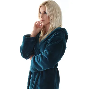 Dámské noční prádlo Vestis župan Siena s kapucí dámský (1021) Velikost: S, Siena barvy dámské: petrolejová