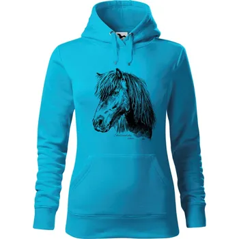 Dámská mikina Mikina - Shetlandský pony 2 Barva: Modrá - tyrkysová (44), Velikost: XS, Střih: Dámské