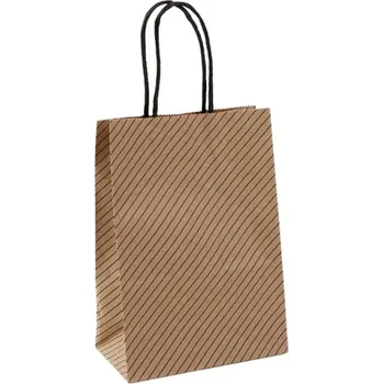Dárková taška Papírová taška 22x27x11cm Eko, černý proužek