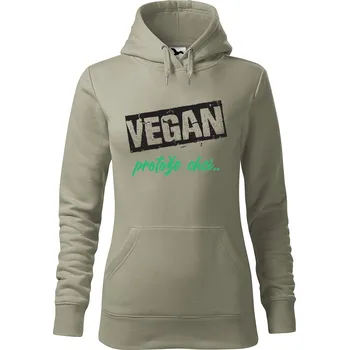 Pánská mikina Dámská mikina Vegan, protože chci Velikost (žena): M, Vyberte barvu: Světlá khaki