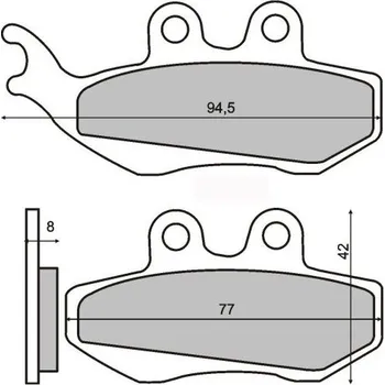 Brzdový systém Brzdové destičky motocyklu PIAGGIO HEXAGON LX-SKIPPER ST 4T 125CC 1998- 225 100 360 RMS