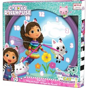 Hodiny Nástěnné HODINY pro DĚTI DEKORAČNÍ hodinky 25 cm Gabbys Dollhouse Kids
