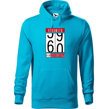 Pánská mikina Pánská mikina s potiskem Věkometr 60 Velikost (muž): 2XL, Vyberte barvu: Tyrkysová